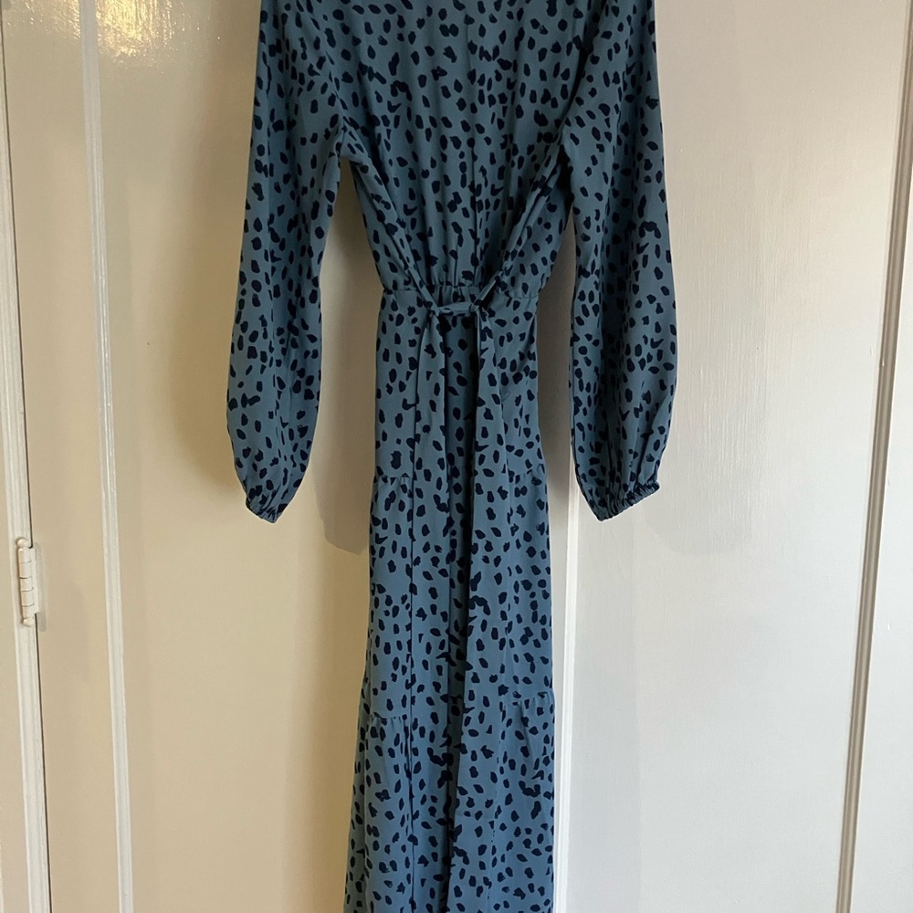 Elegant Blue Patterned Dress